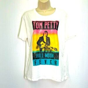 Tom Petty - Tom Petty Full Moon Fever Glitter Graphic Short Sleeve T Shirt Small